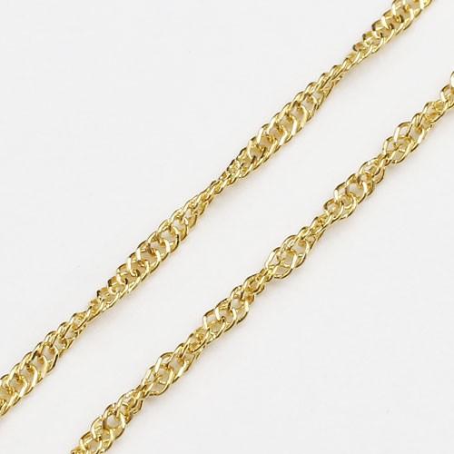純金 ネックレス スクリュー チェーン 42cm 1.8g K24 刻印 レディース