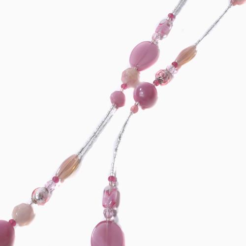ベネチアンガラス ネックレス ミルキーピンク 手作り アヴェ