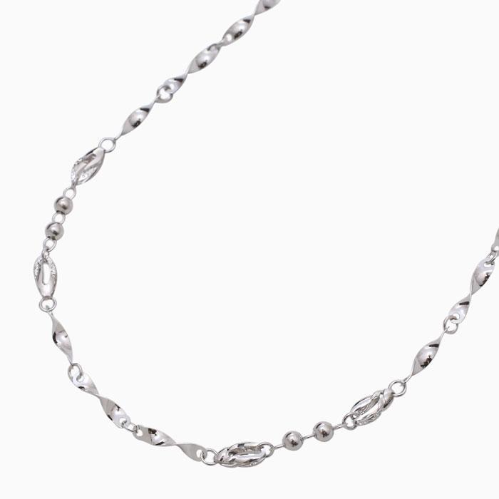 純プラチナ ネックレス 45cm 約4g Pt999 チェーン ひねり ボール 刻印