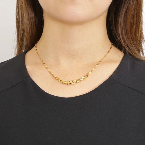 【公式】 純金 ネックレス K24 グラデーション シャイン デザイン ひねり パーツ 42cm レディース 上品 ゴールド 記念日 ギフト 【JSB1038478391】(37791円)