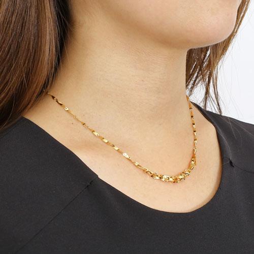 【公式】 純金 ネックレス K24 グラデーション シャイン デザイン ひねり パーツ 42cm レディース 上品 ゴールド 記念日 ギフト 【JSB1038478391】(37791円)