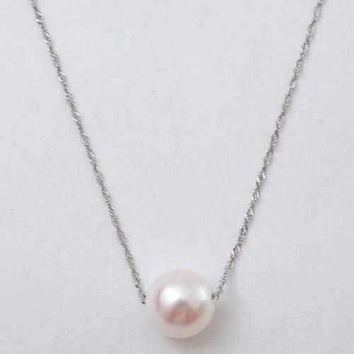 プラチナ ネックレス あこや真珠 8mm珠 ペンダント スクリュー