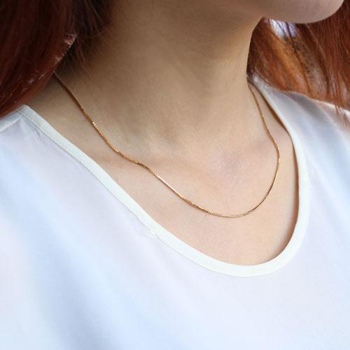 18金 ネックレス K18 ベネチアン チェーン シリコンスライド 50cm 4.8g  