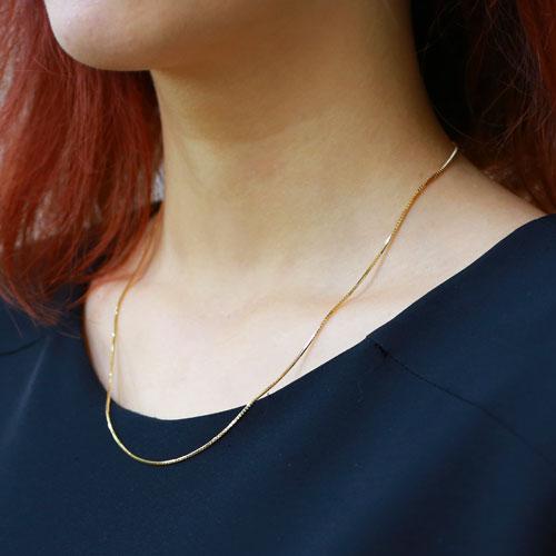 18金 ネックレス K18 ベネチアン チェーン シリコンスライド 50cm 4.8g  