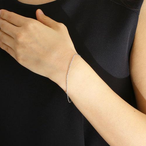 プラチナ ブレスレット 18cm アズキ チェーン Pt850 4面カットアズキ