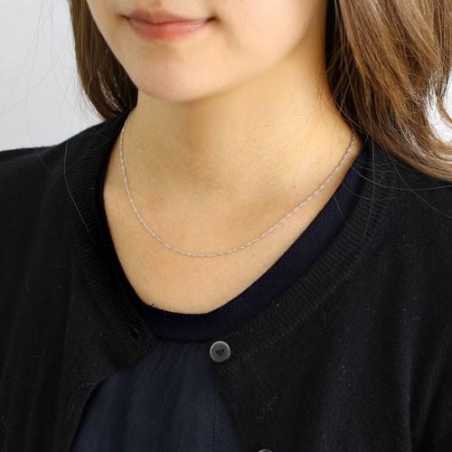 18金 ネックレス ホワイトゴールド スクリュー チェーン オシャレ レディース K18WG お洒落の画像