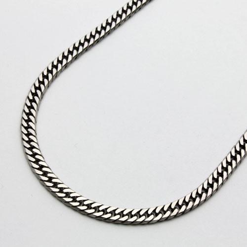 本日限定価格　6面ダブル　純チタンネックレス　50cm チタン ネックレス ダブル喜平 6面カット 50cm 4.5mm (ブラック イオン