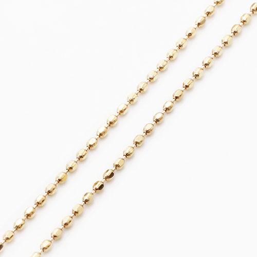 GOAL 10金 ネックレス イエローゴールド 4面 カットボール チェーン