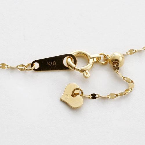 18金 ブレスレット ペタル チェーン 20cm スライド K18 ペダル お洒落
