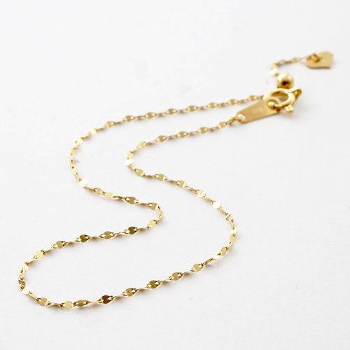 18金 ブレスレット ペタル チェーン 20cm スライド K18 ペダル お洒落