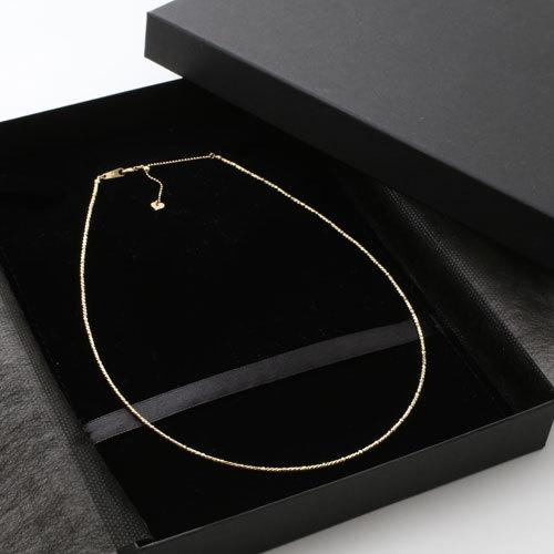 18金 オメガ ネックレス 形状記憶 チタン入 K18 ショートロング ミラクルカット ミラーボール  イエローカラーの画像
