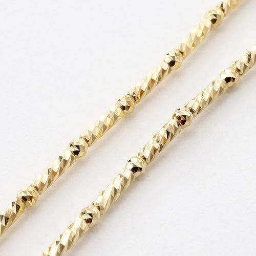 18金 オメガ ネックレス 形状記憶 チタン入 K18 ショートロング ミラクルカット ミラーボール  イエローカラーの画像