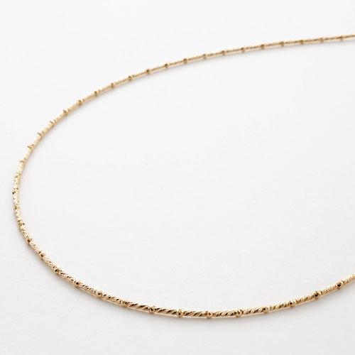18金 ネックレス 形状記憶 チタン入 K18 ショートロング ミラクルカット ミラーボール ネックレス お洒落 レディースの画像