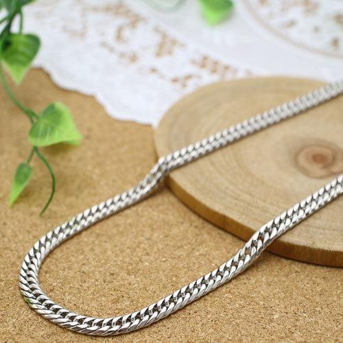 6面カット ダブル喜平 男女兼用 純チタン ネックレス : ジュエリー