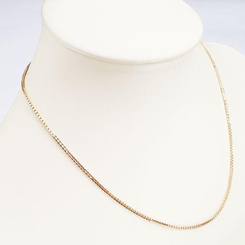 18金 ベネチアン レール K18 ネックレス 45cm シリコンスライド ピンク