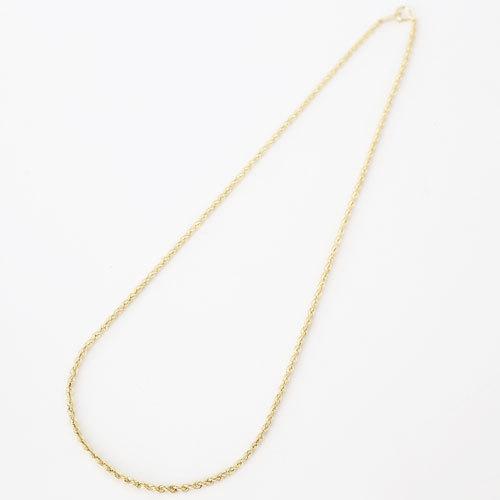 18金(K18)ネックレス 42cm1.4g（イタリア製パイプロープチェーン 