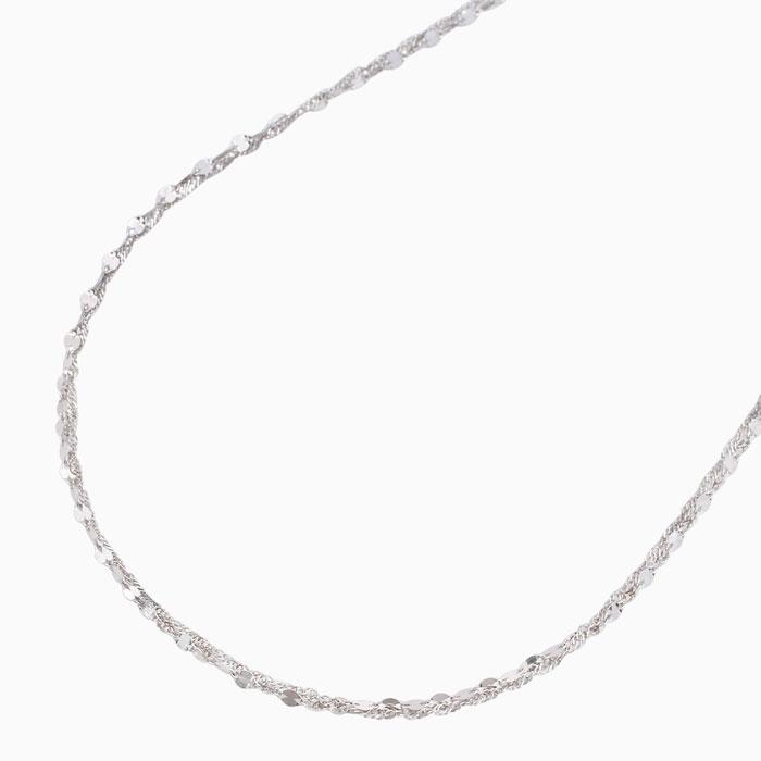 純プラチナ ネックレス ペタル スクリュー 2連 同寸 Pt999 チェーン