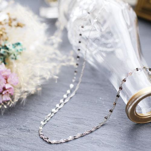 純プラチナ ネックレス ペタル スクリュー 2連 同寸 Pt999 チェーン