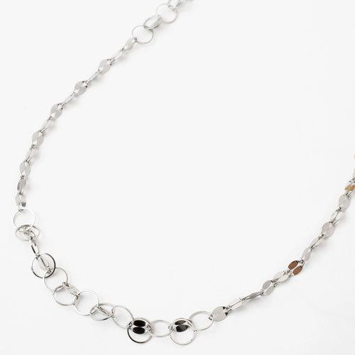 プラチナ850(Pt850)ロングネックレス80cm 9.3g サークル＆ペダル
