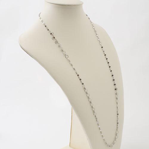 プラチナ850(Pt850)ロングネックレス80cm 9.3g サークル＆ペダル