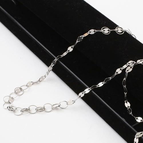 プラチナ850(Pt850)ロングネックレス80cm 9.3g サークル＆ペダル 