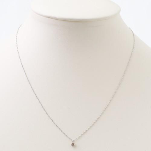 プラチナ ライトブラウン ネックレス Pt850 Pt900 Iクラス ダイヤ 0.15  