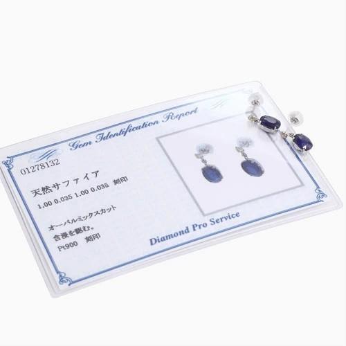 プラチナ ピアス Platinum Pt900 サファイア Sapphire SA1ct 