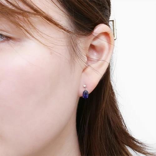 プラチナ ピアス Platinum Pt900 サファイア Sapphire SA1ct