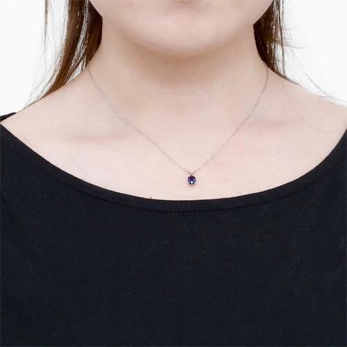 Pt900 Pt850 サファイア1.56ct ダイヤ0.55ct ネックレス プラチナ Platinum Pt850 Pt900 サファイア Sapphire SA1ct