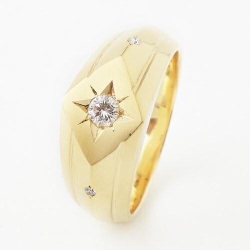 受注生産】男女兼用 18金 18k K18 リング 指輪 0.17ct ダイヤモンド