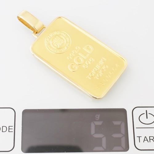 徳力本店】純金 24K 999.9 インゴット ペンダント 地金 約50g