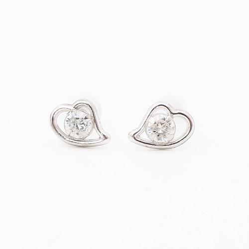 プラチナ Pt900 ピアス ダイヤモンド 0.2ct お洒落 ハート デザイン