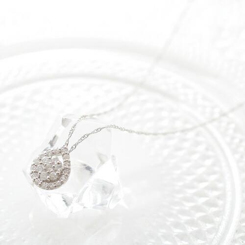 プラチナ Pt950 プラチナム パヴェ きらめく ダイヤモンド ペンダント シンプル レディースの画像