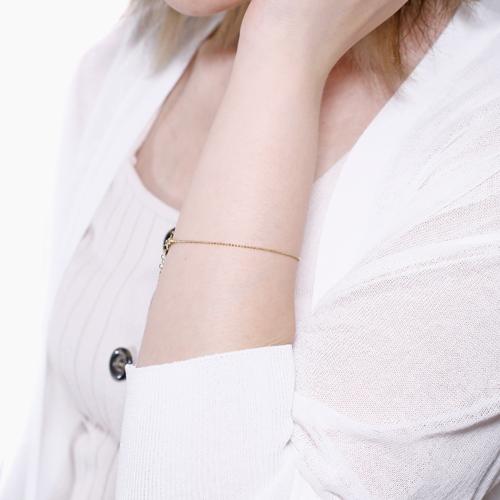 シルバーゴールドブレスレット カットボールチェーン SV925 キラキラ