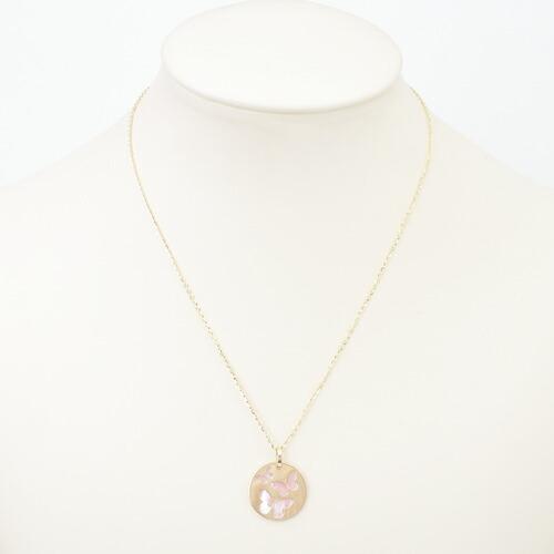 K18 ITALY VICENZA イタリア製 18金 リバーシブル仕様 ピンク 白蝶貝