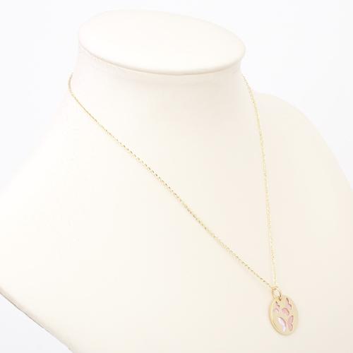 K18 ITALY VICENZA イタリア製 18金 リバーシブル仕様 ピンク 白蝶貝