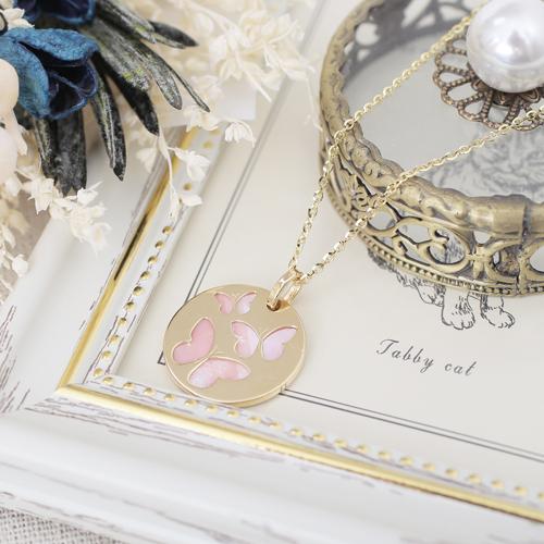 K18 ITALY VICENZA イタリア製 18金 リバーシブル仕様 ピンク 白蝶貝