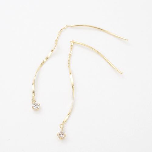 18金 ピアス K18 ゴールド ダイヤモンド ダイヤ アメリカンピアス お洒落 レディース 記念日 ギフト 18金 ダイヤモンド ×2