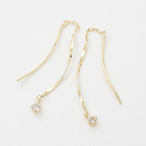 18金 ピアス K18 ゴールド ダイヤモンド ダイヤ アメリカンピアス お洒落 レディース 記念日 ギフト 18金 ダイヤモンド ×2