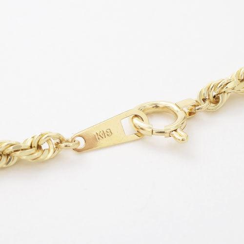 受注生産品 男女兼用 イタリア製 70cm ロングサイズ ロープ 18金 K18 約5.6g ゴールド パイプロープ ROPE CHAIN ネックレスの画像