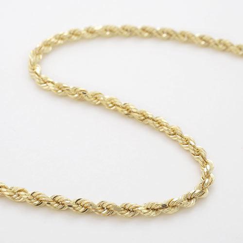 受注生産品 男女兼用 イタリア製 70cm ロングサイズ ロープ 18金 K18 約5.6g ゴールド パイプロープ ROPE CHAIN ネックレスの画像