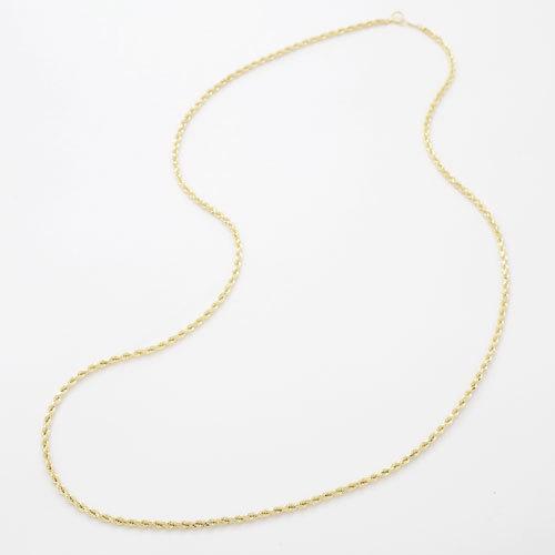 受注生産品 男女兼用 イタリア製 70cm ロングサイズ ロープ 18金 K18 約5.6g ゴールド パイプロープ ROPE CHAIN ネックレスの画像