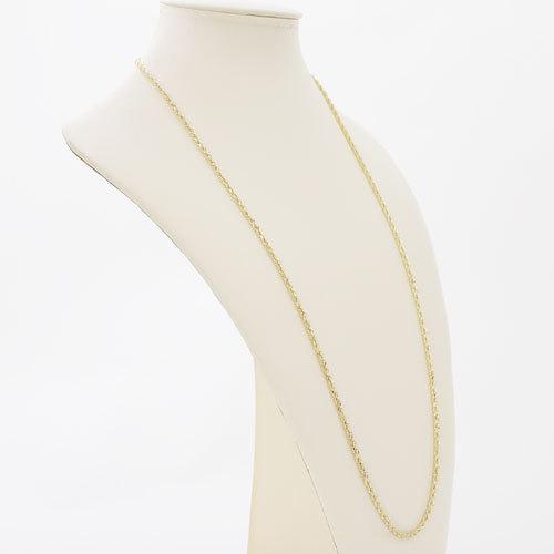 受注生産品 男女兼用 イタリア製 70cm ロングサイズ ロープ 18金 K18 約5.6g ゴールド パイプロープ ROPE CHAIN ネックレスの画像
