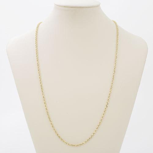 受注生産品 男女兼用 イタリア製 70cm ロングサイズ ロープ 18金 K18 約5.6g ゴールド パイプロープ ROPE CHAIN ネックレスの画像