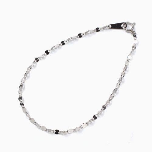 お洒落繊細チェーン プラチナ Pt850 ブレスレット ペダル 18cm Pt850