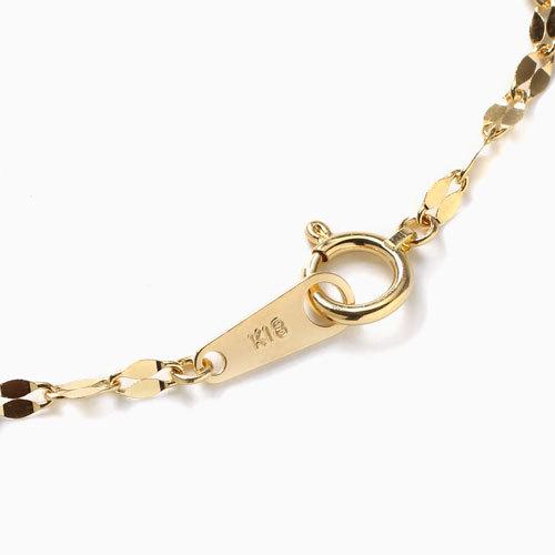 お洒落繊細チェーン 18金 K18 ブレスレット ペダル 18cm K18刻印