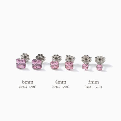 純チタン PURE TITANIUM MARE マーレ ピアス 4mm ピンク ダイヤモンド 