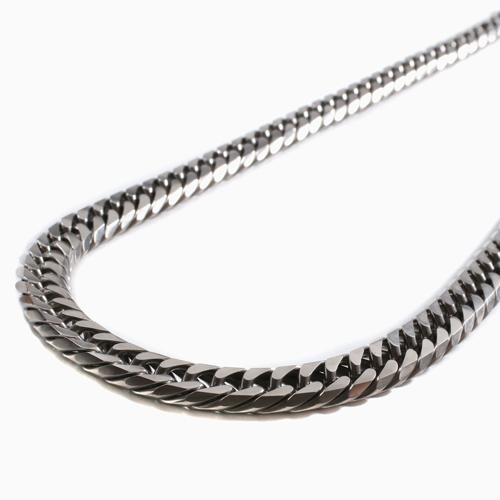 チタン ネックレス 圧巻の12mm幅 6面カット ダブル喜平 純チタン ネックレス 極太の画像
