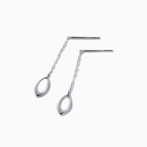 10金 ホワイトゴールド K10WG ピアス プラチナカラー リバーシブル仕様