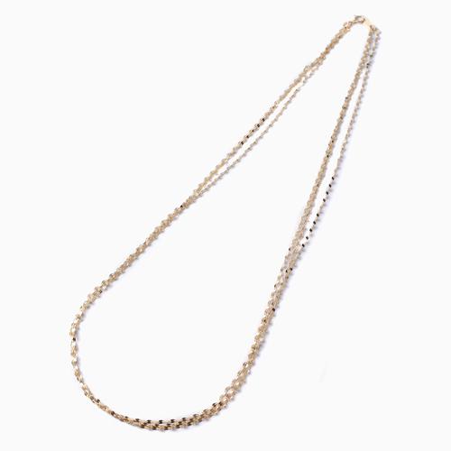 18金 ネックレス K18 ゴールド ペタル チェーン 3連 ロング 18金 ネックレス K18 ゴールド ペタル チェーン 3連 ロング
